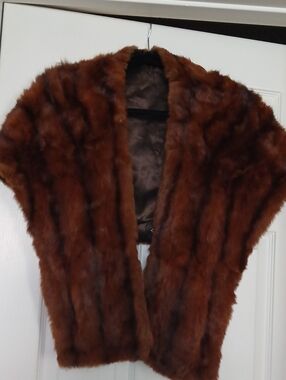 Fabulous Furs Rich Brown Real Fur Cape